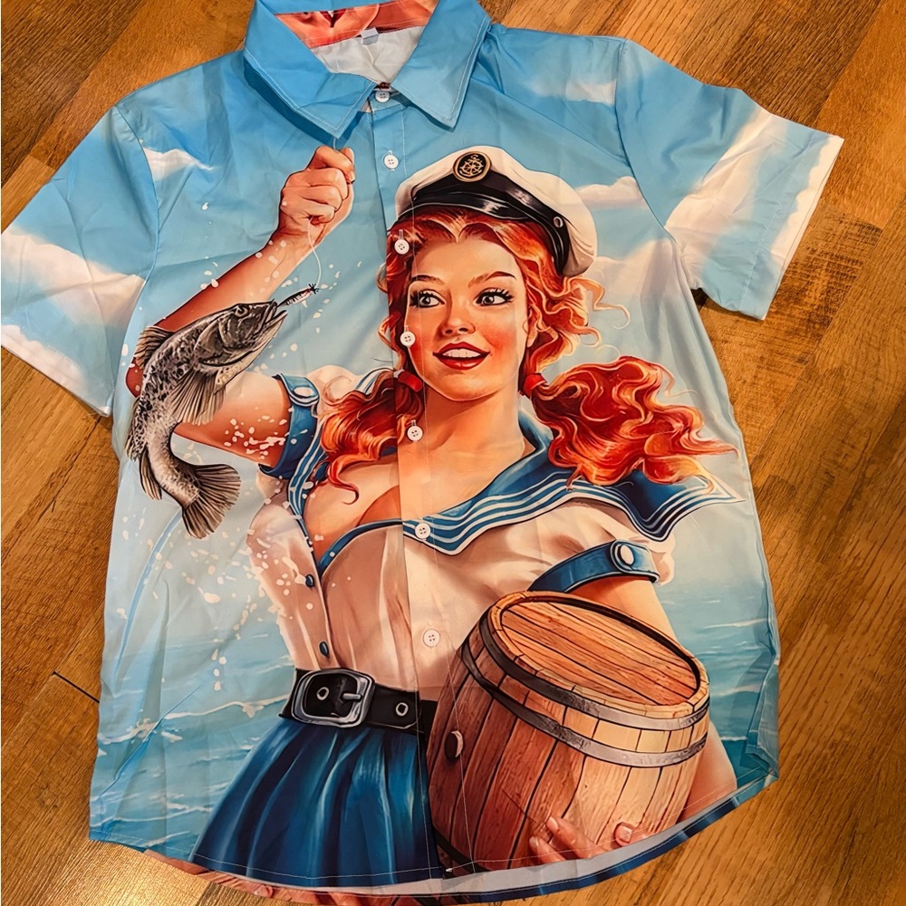 Blue Men’s  Nautical Graphic 👕 shirt size XL